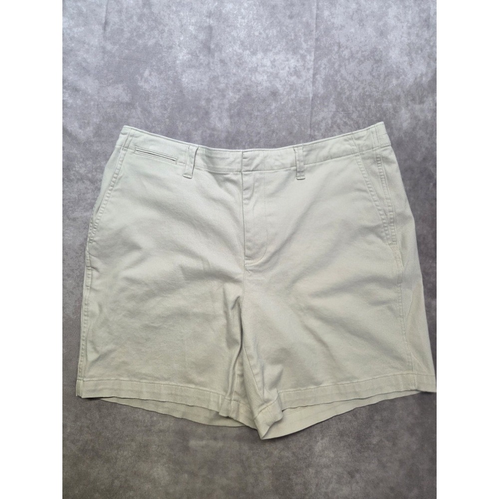 Lands End Bermuda Shorts Womens 14 Tan Chino Khaki Cotton Casual Preppy Classic